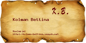 Kolman Bettina névjegykártya